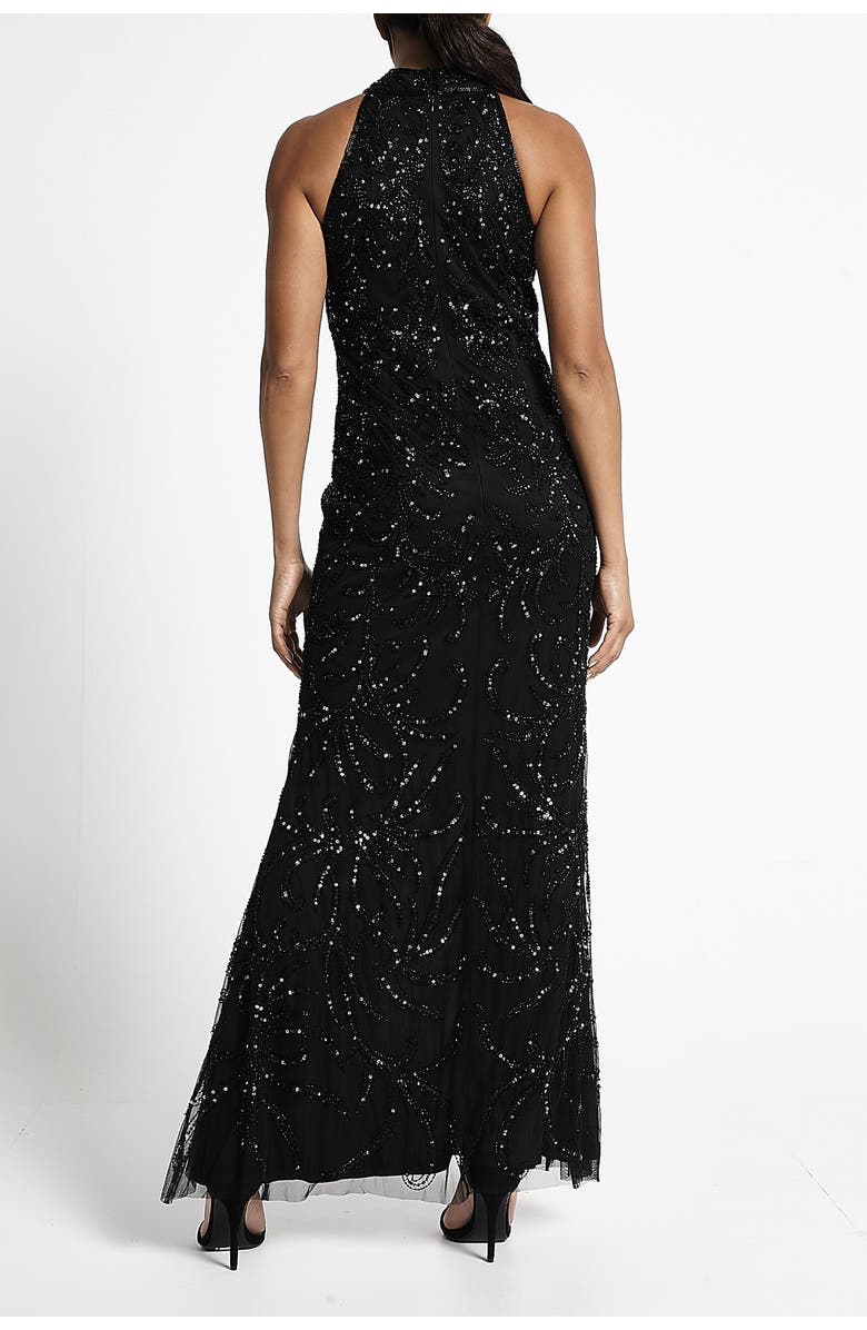 Frock and Frill Halter Neck Embellished Maxi Gown, Alternate, color, 