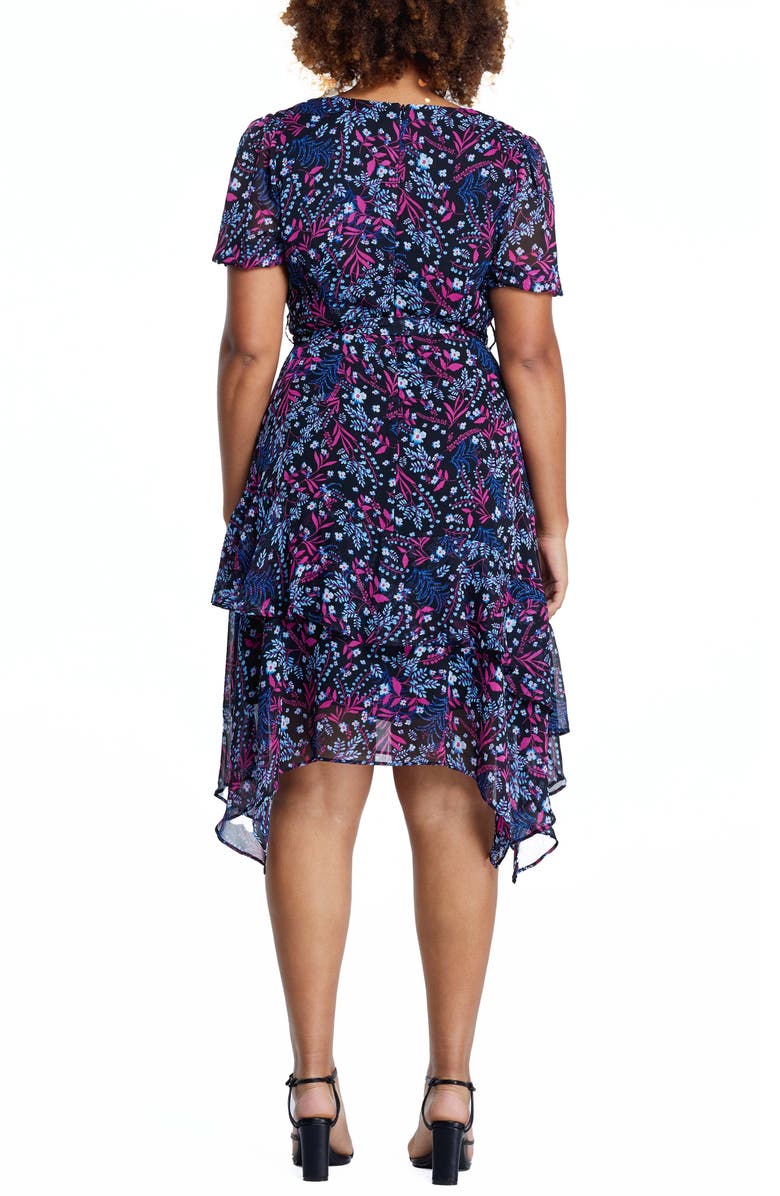 Estelle Garland Floral Handkerchief Hem Dress, Alternate, color,