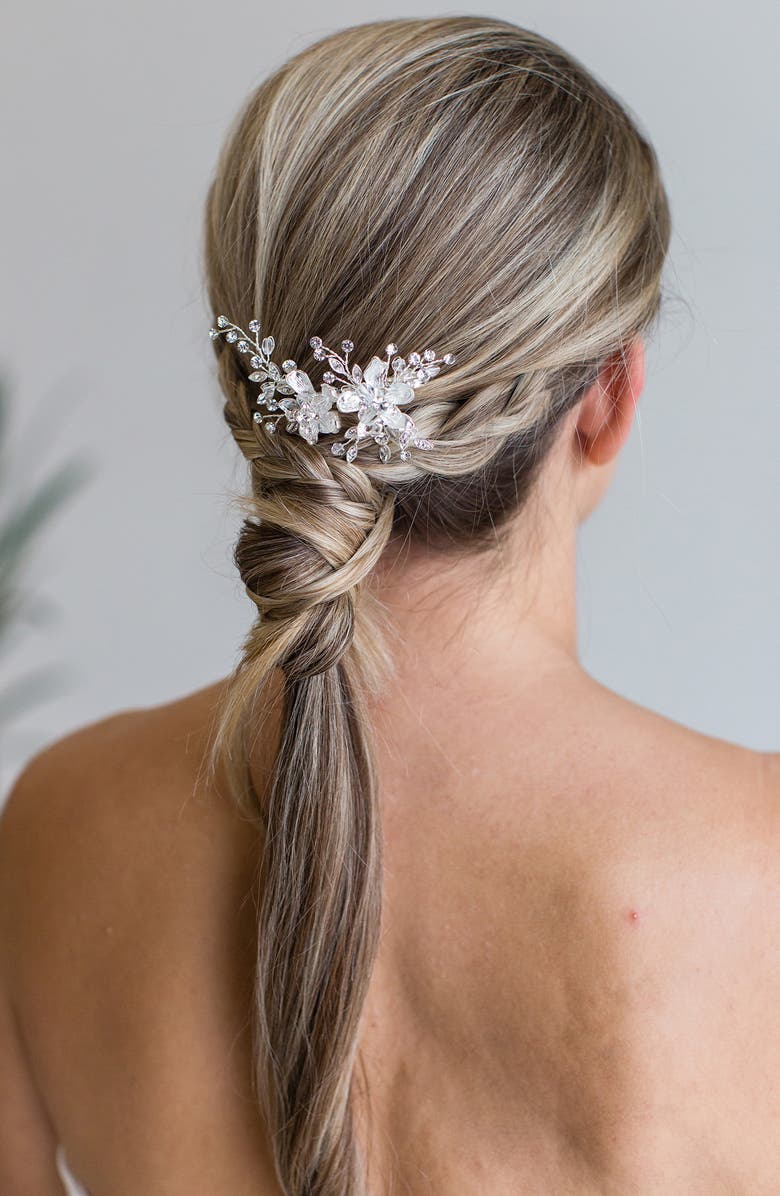 Brides & Hairpins Priscilla Hair Clip, Alternate, color, Silver