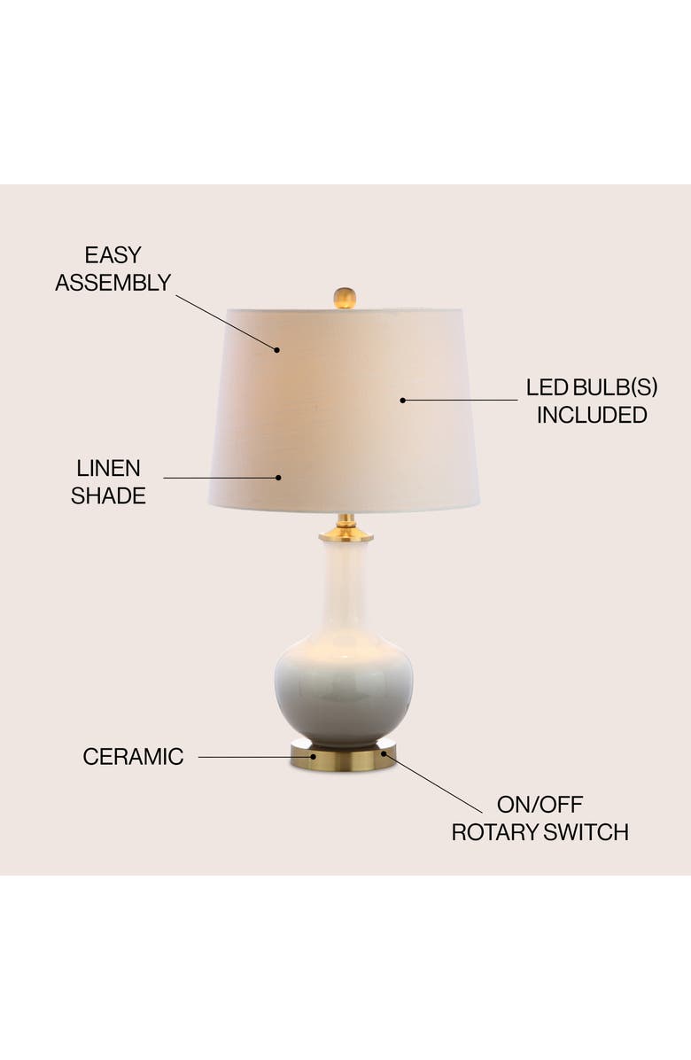 JONATHAN Y Gradient Ceramic/Brass LED Table Lamp, Alternate, color, White/Gray