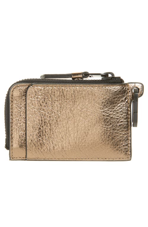 Allsaints Womens Warm Brass Remy Logo-debossed Square Leather Wallet In Gold