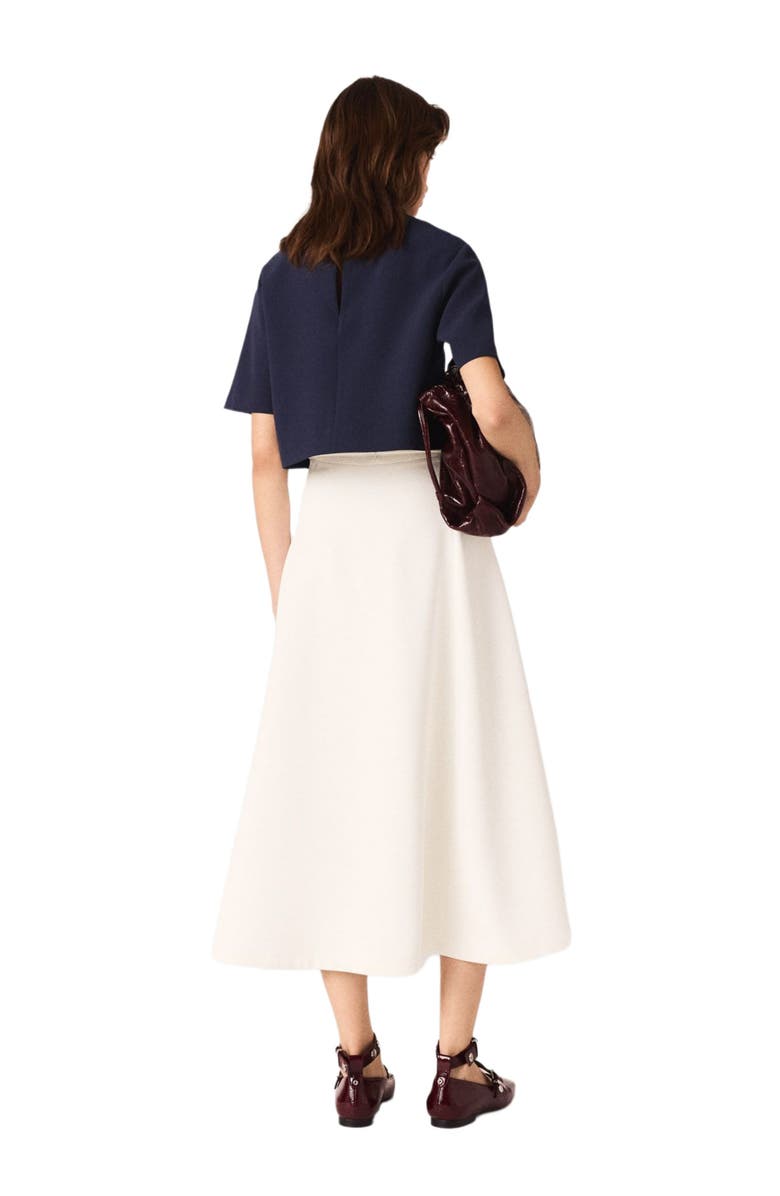 maje Heavy crepe short top, Alternate, color, Navy