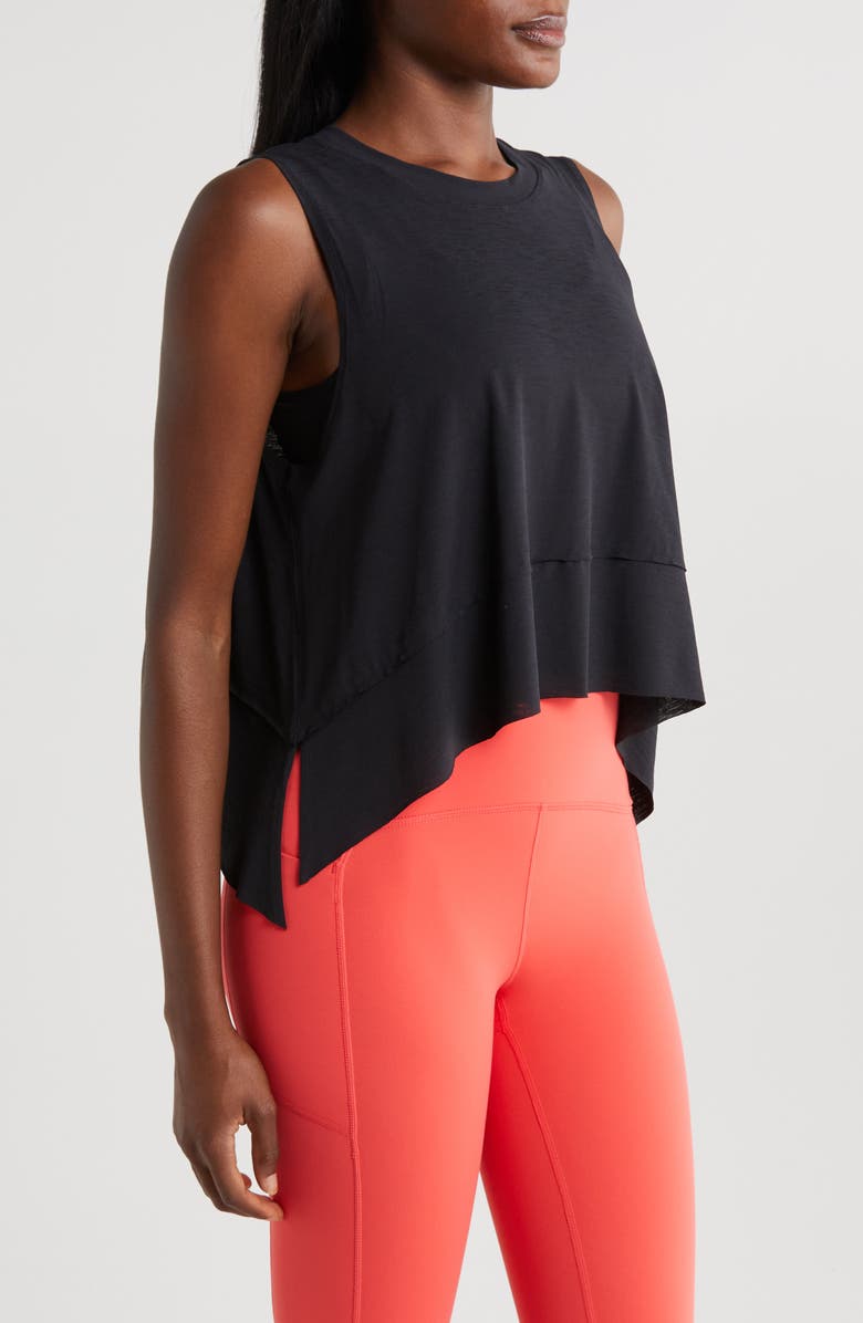 Free People FP Movement Tempo Asymmetric Crop Tank Top, Alternate, color,
