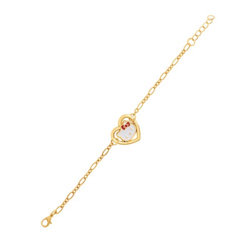Hello Kitty Heart Link Bracelet In Gold