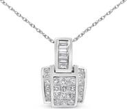 Haus of Brilliance 10K White Gold 1/4 Cttw Diamond Modern Bezel-Set Solitaire Pendant Necklace