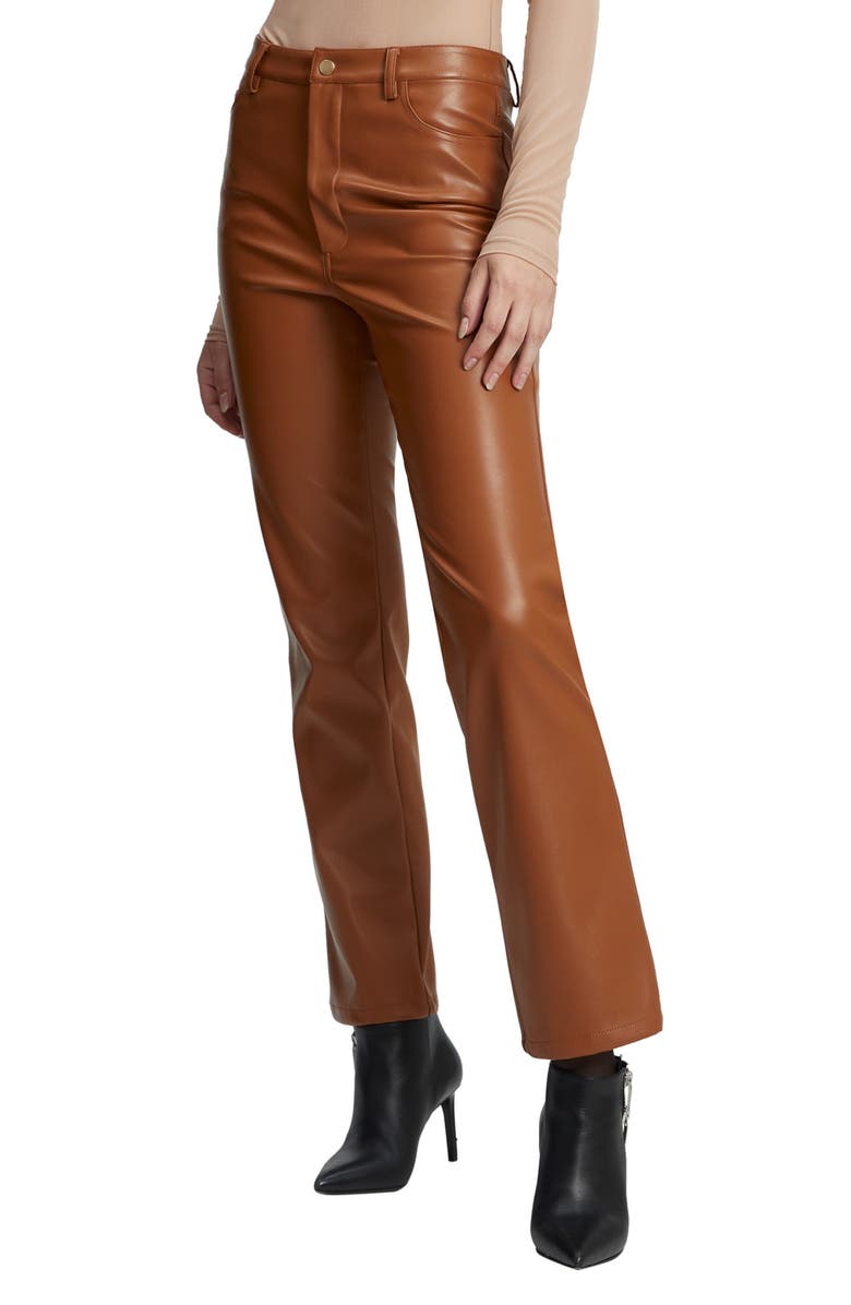 Bardot Alesi High Waist Straight Leg Faux Leather Pants, Alternate, color,