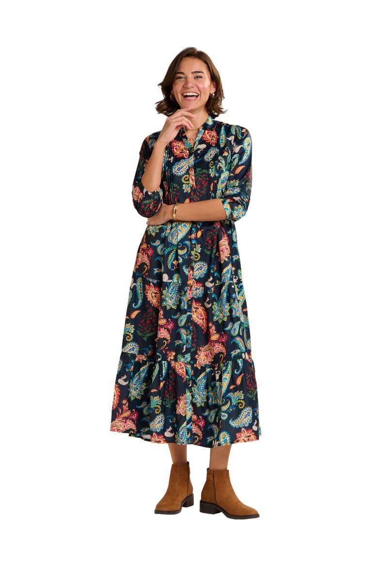Estrella Sculpted Collar Maxi Dress, Main, color, Navy