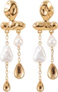 AREA STARS Fariha Pearl Teardrop Earrings