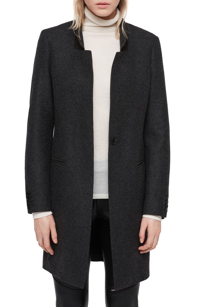 Lyla Wool Blend Coat, Main, color, CHARCOAL GREY
