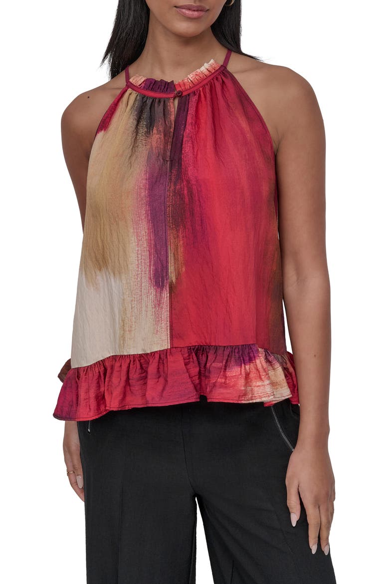 Abstract Print Textured Sleeveless Top, Main, color, JUNE BRUSH