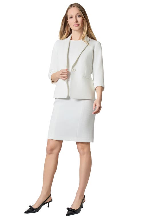 Kasper Stretch Piquè Blazer In Lily White