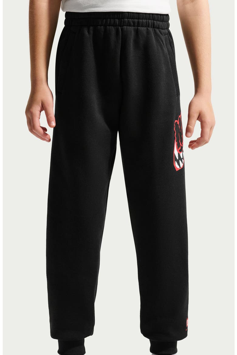 Kids' Sportswear Club Fleece Joggers, Alternate, color, BLACK/ MULTI COLOR
