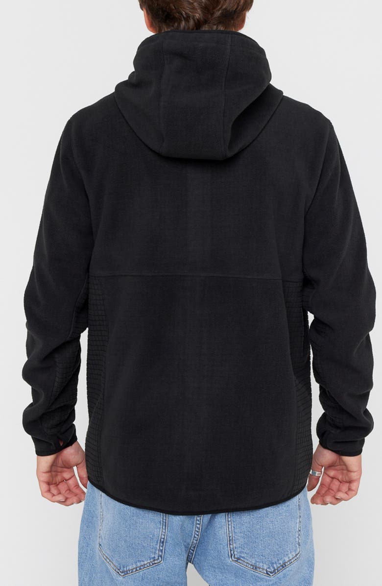 Rip Curl Departed Polar Fleece Zip Hoodie, Alternate, color, Black