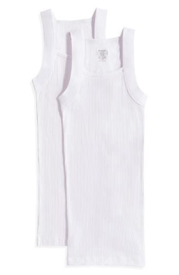 2(x)ist 2-pack Square Cut Tank Top In White