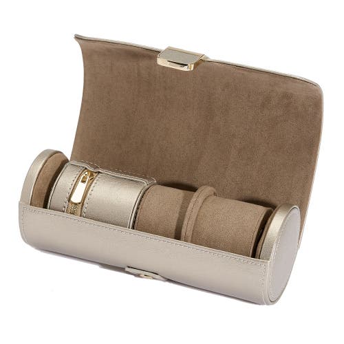 Wolf Palermo Double Watch Roll & Jewelry Pouch In Pewter