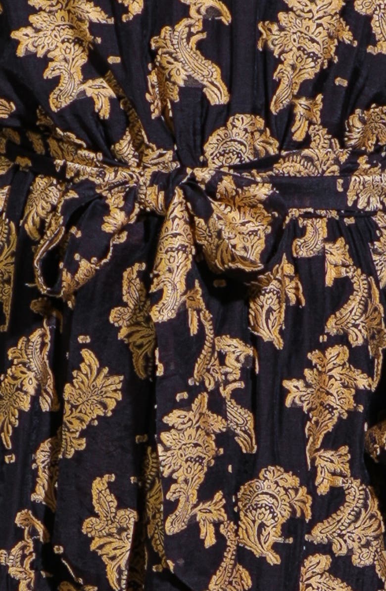 FLYING TOMATO Solid Long Sleeve Minidress, Alternate, color, Black/ Gold