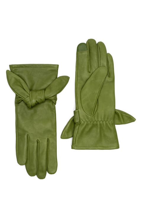 Bow Leather Gloves