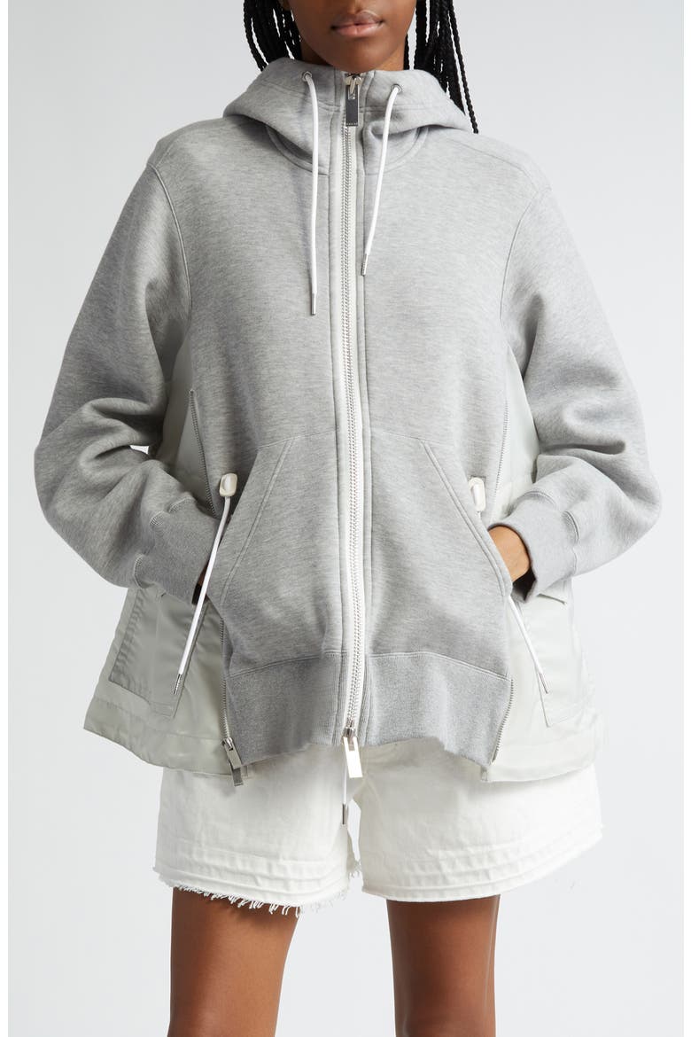MA-1 Side Gusset Sponge Hoodie, Main, color, L/ GRAY × L/ GRAY