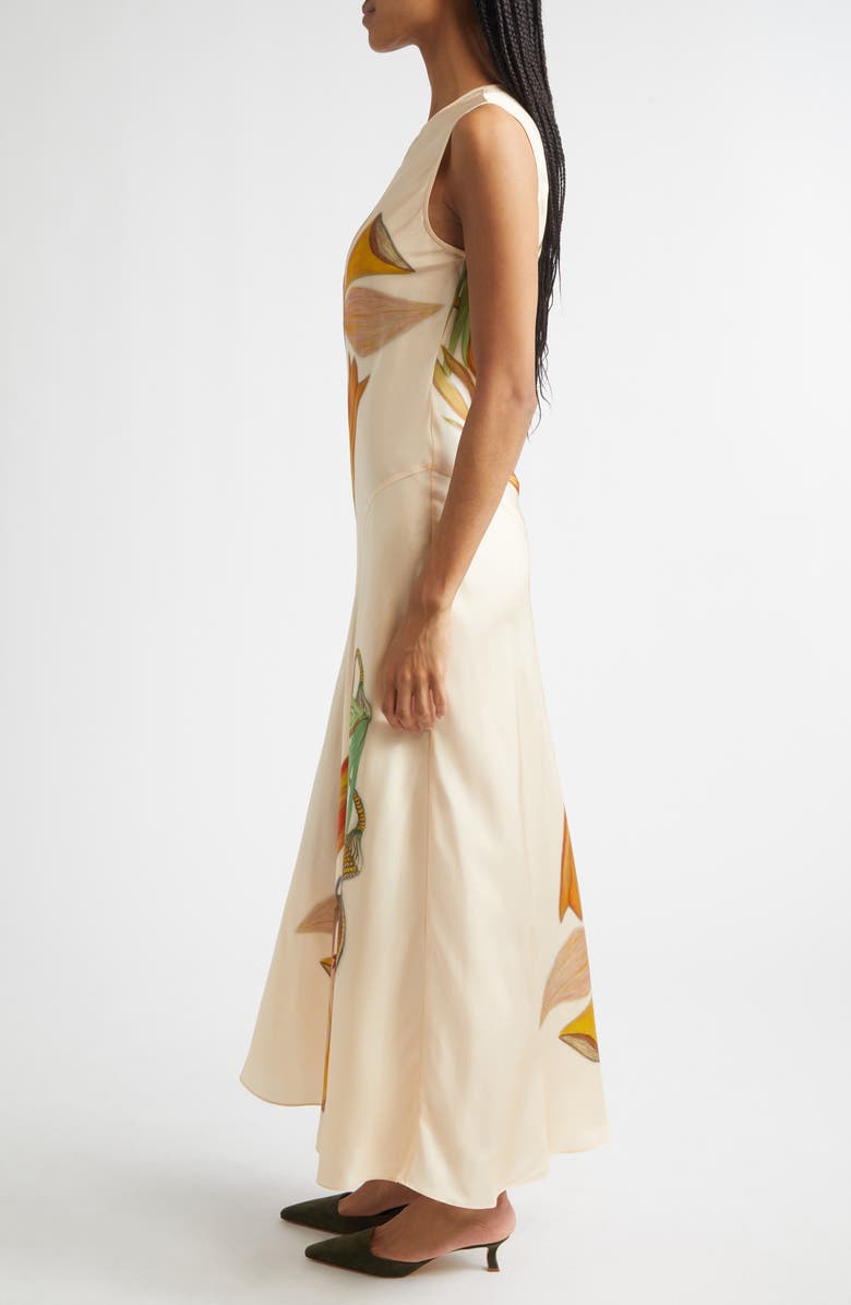 Ulla Johnson Gaea Botanical Silk Midi Dress, Alternate, color, Inner Nature