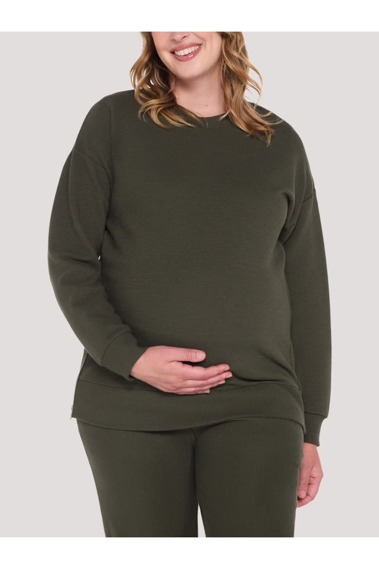 Crew Neck Long Sleeve Side Zip Tunic, Main, color, Deep Depths