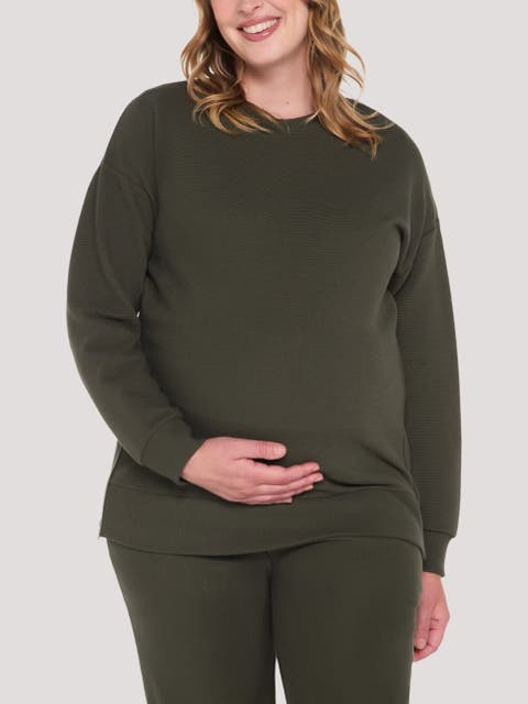 Crew Neck Long Sleeve Side Zip Tunic