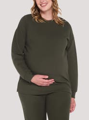 MOTHERHOOD MATERNITY Crew Neck Long Sleeve Side Zip Tunic
