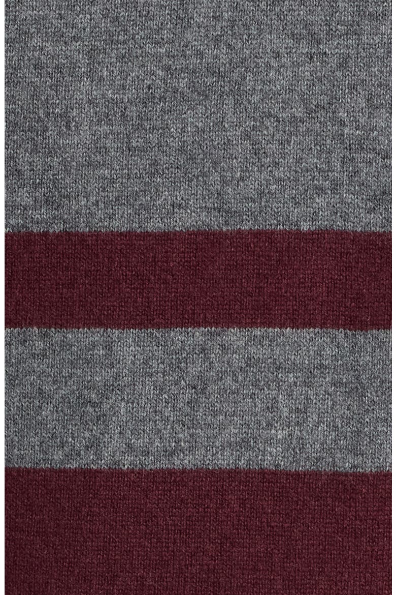 Striped Rugby Sweater, Alternate, color, GREY/ BURGUNDY STRIPE