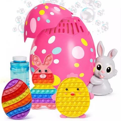 Easter Pop It Bubble Machine Toy Set