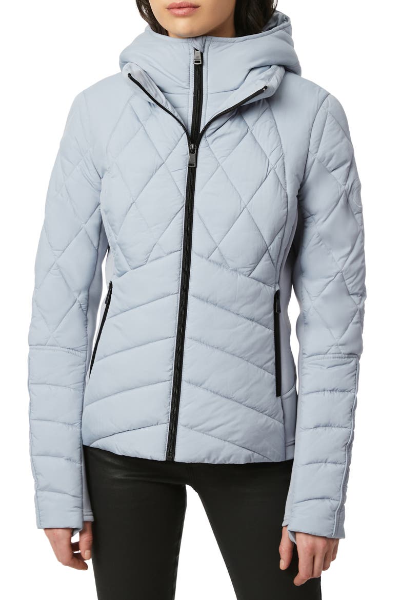 Puffer Jacket with Removable Bib & Hood, Main, color, FROST GREY