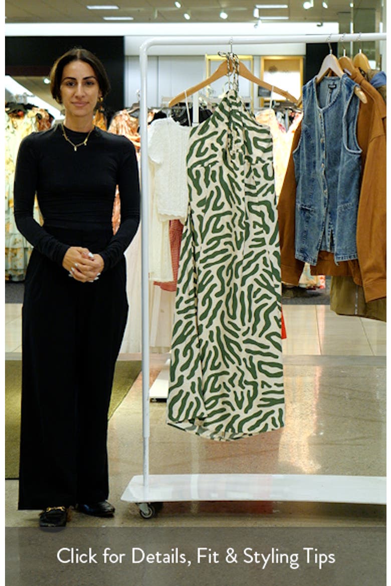 MANGO Frill Print Cotton Midi Dress (Women)