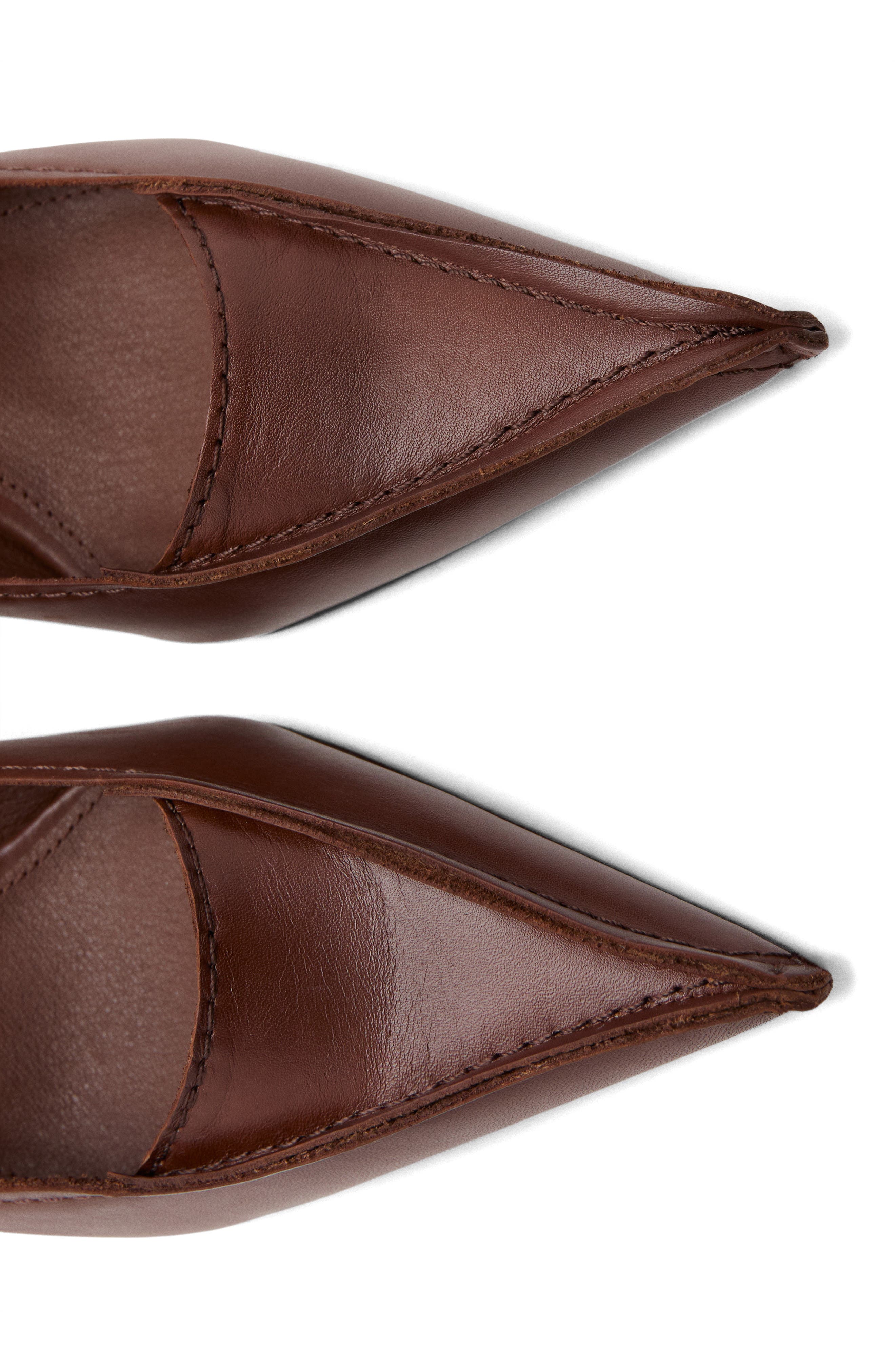 MANGO Pointed Toe Kitten Heel Pump, Alternate, color, Brown