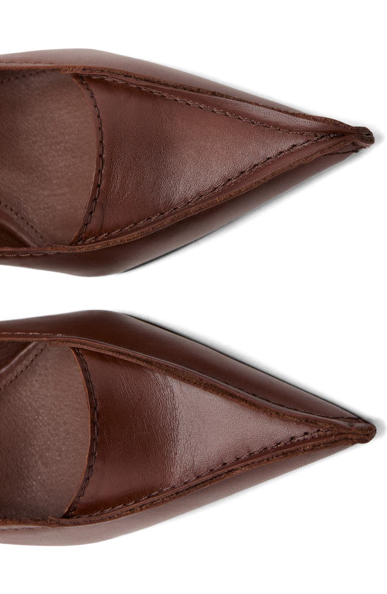 MANGO Pointed Toe Kitten Heel Pump, Alternate, color, Brown