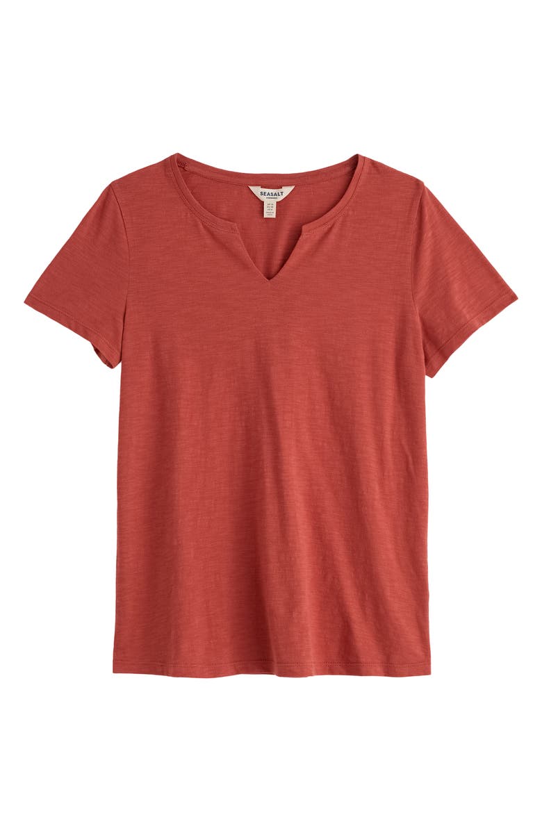 Seasalt Cornwall Kellow V-Neck Organic Cotton T-Shirt, Alternate, color, Masala