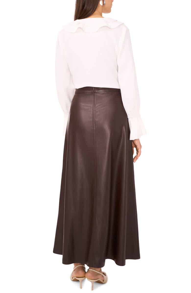 Vince Camuto Faux Leather A-Line Skirt, Alternate, color, Espresso