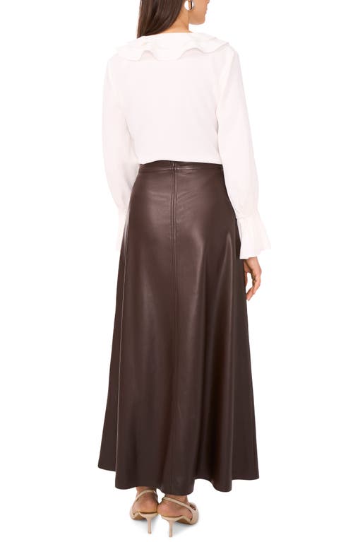 Vince Camuto Faux Leather A-line Skirt In Brown