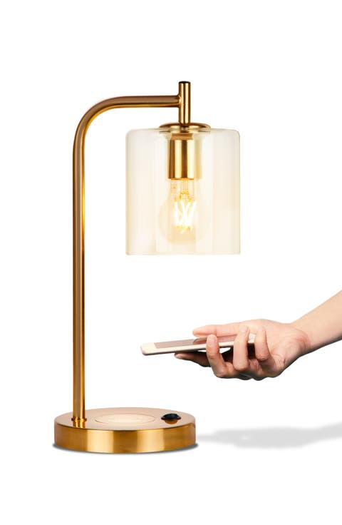 Elizabeth USB Table Lamp with Wireless Charging Pad