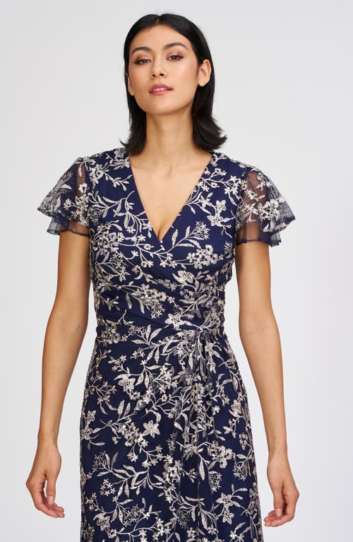 JS COLLECTIONS JS COLLECTIONS SKYLAR FLORAL EMBROIDERED GOWN