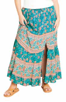 City Chic Aurora Print Maxi Skirt