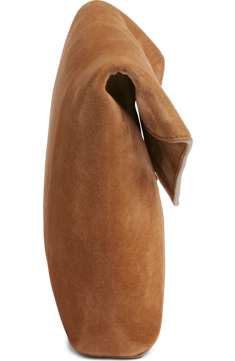 Saint Laurent Large Cassandre Suede Envelope Clutch, Alternate, color, Golden Leaf