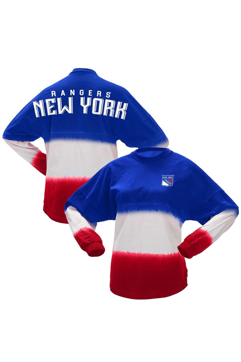 Women's Fanatics Branded Blue/Red New York Rangers Ombre Long Sleeve T-Shirt, Main, color, Blue