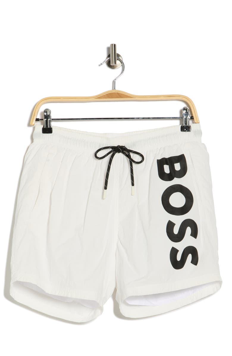 BOSS Octopus Swim Trunks, Alternate, color, White