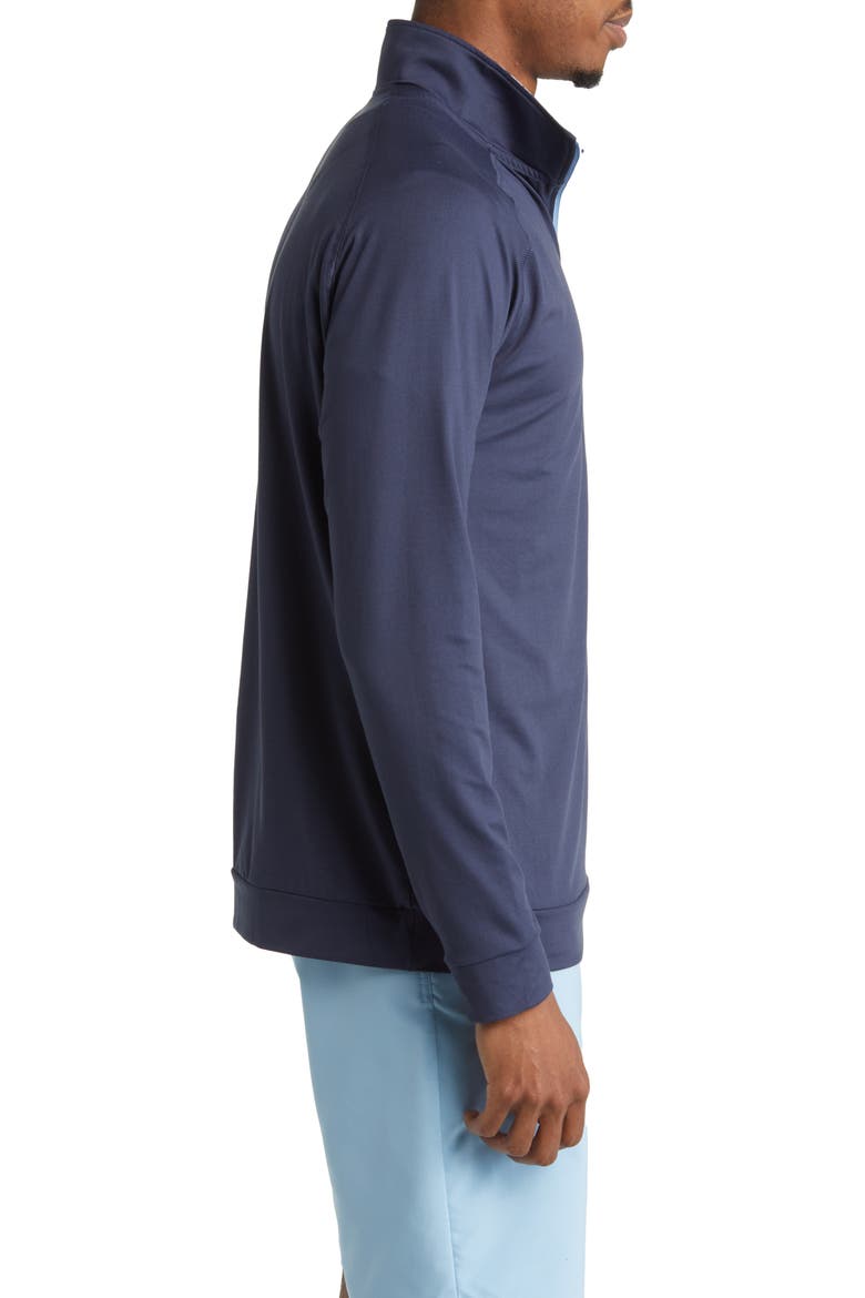 Leo Floral Contrast Quarter Zip Golf Pullover, Alternate, color, NAVY