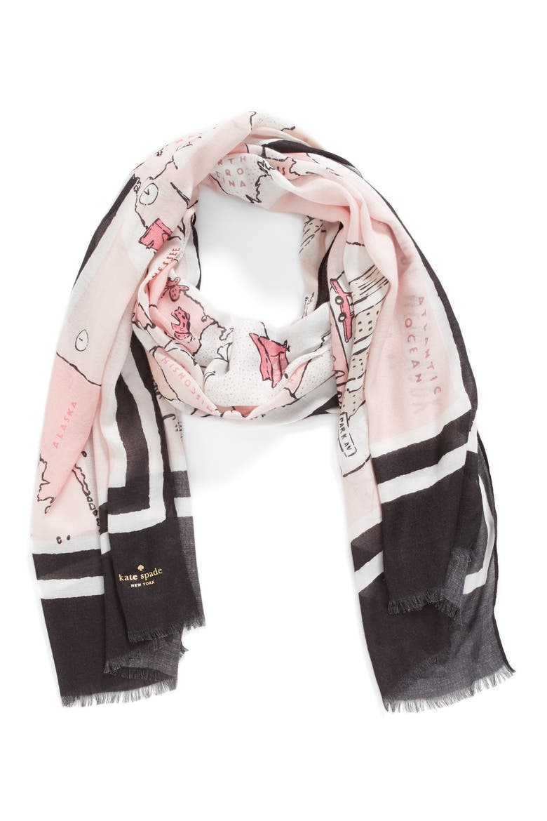 usa map scarf, Alternate, color, ROSE DEW