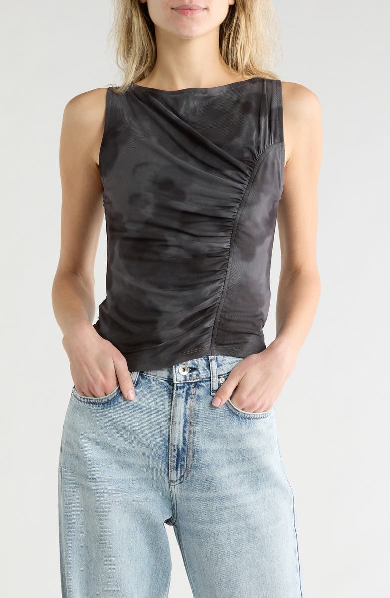 rag & bone Sliced Mesh Tank, Main, color, Dark Grey