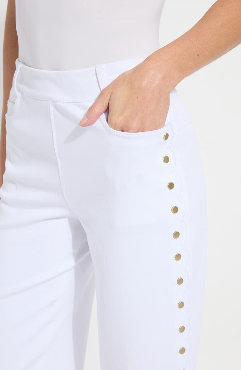Lysse Willa Scallop Studded Crop Jeans, Alternate, color, White