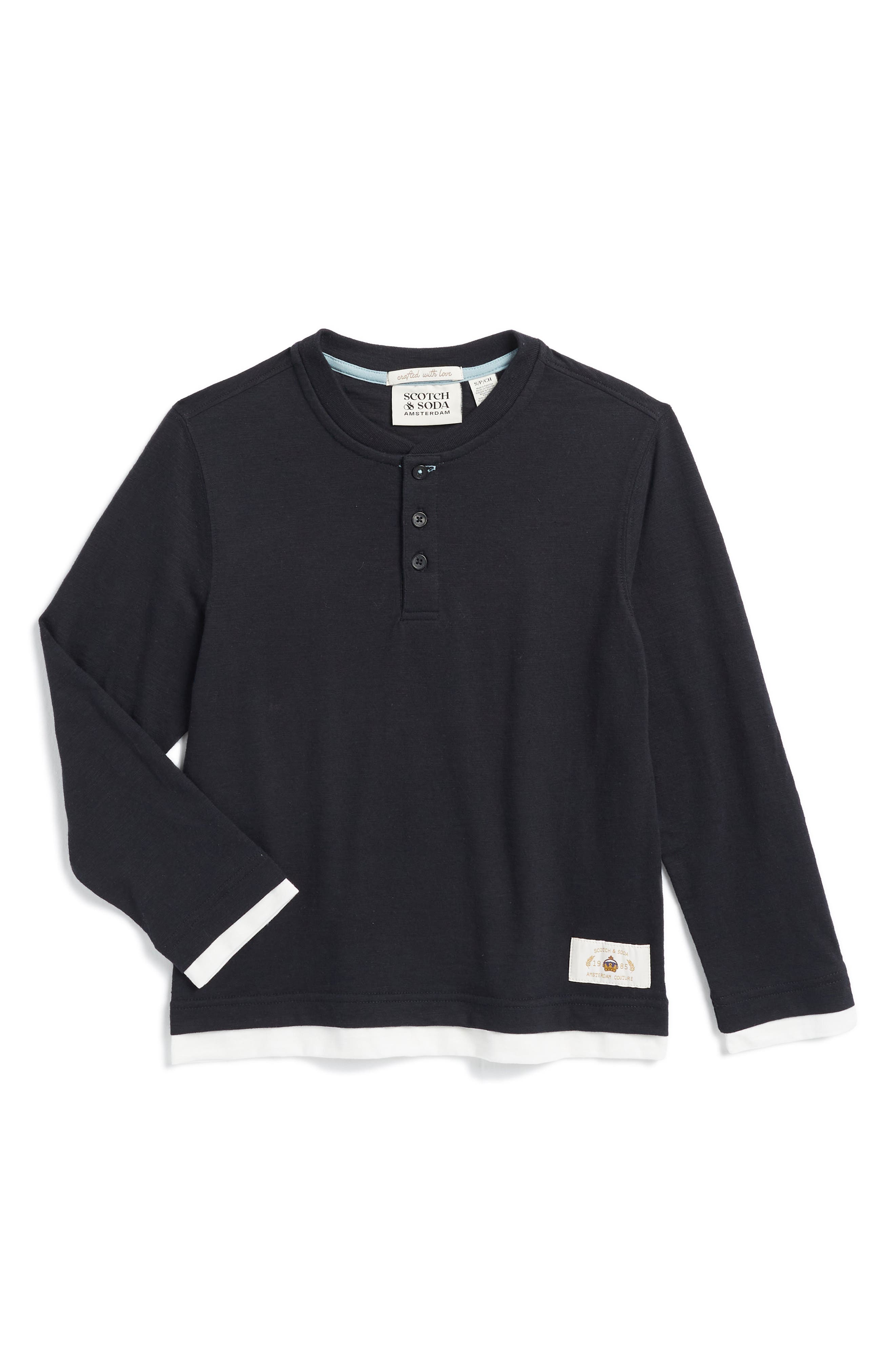 Scotch & Soda Kids' Slub Cotton Henley