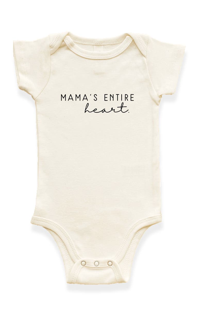 Tenth & Pine Mama's Entire Heart Organic Baby Bodysuit, Main, color, Natural