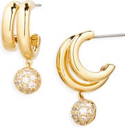 Nadri Pavé Drop Hoop Earrings