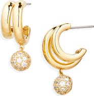 Nadri Pavé Drop Hoop Earrings