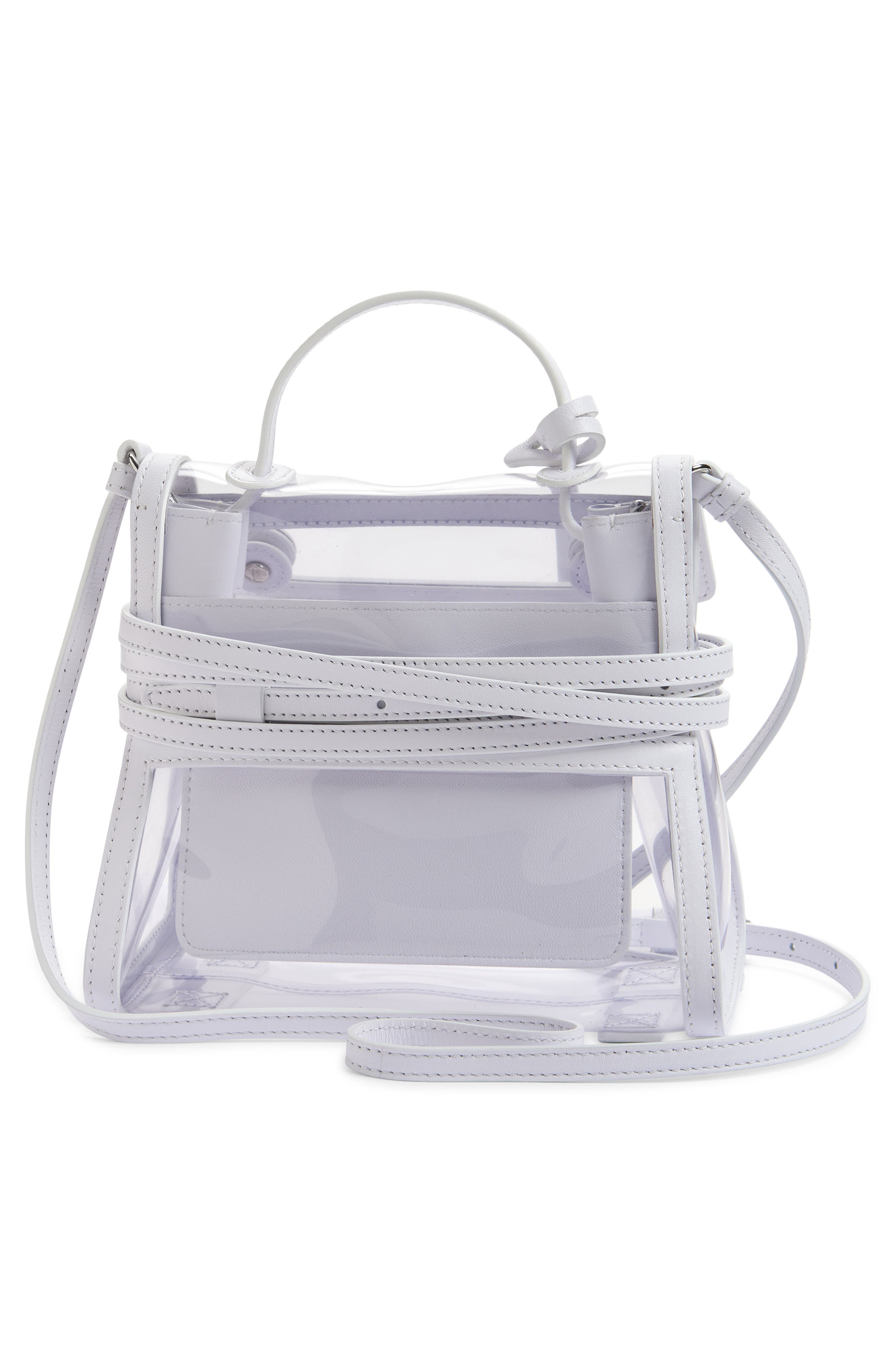 Moschino Tie Me Transparent Handbag, Alternate, color, One Color 10A Oi1